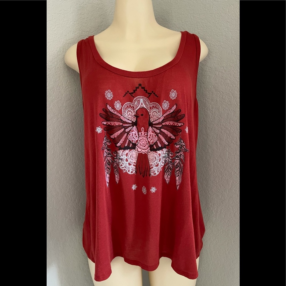 Lovesick Soft Aztec Print Halter Bralette Tank Red